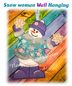 In The Hoop Snow Woman Wall Hanging Embroidery Machine Design