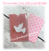 In The Hoop Dove with Cross Gift Card Holder Embroidery Machine Design