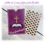 In The Hoop Bible and Cross Gift Card Holder Embroidery Machine Design