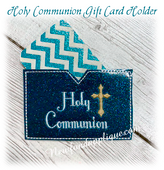 In The Hoop Holy Communion Gift Card Holder Embroidery Machine Design