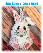 In The Hoop Egg Bunny Ornament Embroidery Machine Design