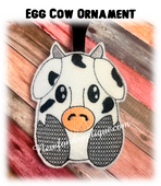 In The Hoop Egg Cow Ornament Embroidery Machine Design