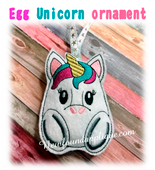 In The Hoop Egg Unicorn Ornament Embroidery Machine Design