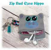 In The Hoop Zipped Buddy Hippo Case Embroidery Machine Design