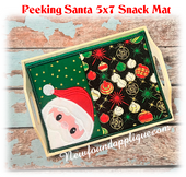 In The Hoop Peeking Santa Coaster 5x7 Machine Embroidery Design