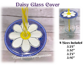 In The Hoop Daisy Glass Cover Embroidery Machine Design
