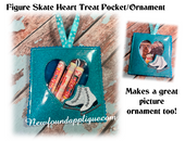 In The Hoop Skate Heart Treat Pocket Frame Embroidery Machine Design