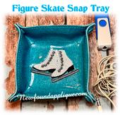In The Hoop Figure Skate Snap Tray Embroidery Machine Design 