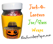 In The Hoop Jack O Lantern Jar Wrap Embroidery Machine Design