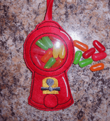 In The Hoop Gumball Machine Candy Pocket Embroidery Machine Design for 4" hoops