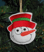 In The Hoop Snowman Ornament Embroidery machine Design