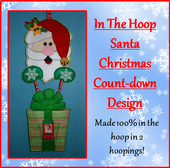In The Hoop Santa Countdown To Christmas Embroidery Machine Desing Set