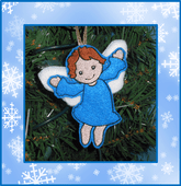 In The Hoop Flying Angel Boy Christmas Ornament Embroidery Machine Design