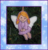 In The Hoop Flying Angel Girl Christmas Ornament Embroidery Machine Design