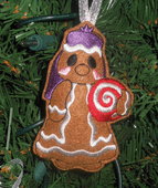 In The Hoop Sweet Ginger Wise Man With Candy Ornament Embroidery Machine Design