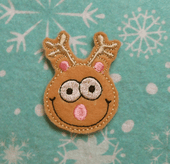 In The Hoop Christmas Felt Reindeer Embroidery Machine Design