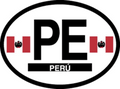 Peru Oval Reflective Decal