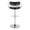 Demi table in Chrome Metal, Black PU, back view, featuring swivel and adjustable height