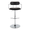 Demi table in Chrome Metal, Black PU, front view, featuring swivel and adjustable height
