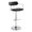 Demi Contemporary Adjustable Barstool with Swivel in Chrome Metal and Black Faux Leather with Rounded T Footrest- Set of 2 — product view