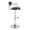Demi Contemporary Adjustable Barstool with Swivel in Chrome Metal and Black Faux Leather with Rounded T Footrest- Set of 2 — side view