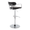 Demi Contemporary Adjustable Barstool with Swivel in Chrome Metal and Black Faux Leather with Rounded T Footrest- Set of 2 — rear three-quarter view