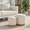 Marla Contemporary Nesting Ottoman Set in Natural Wood and Cream Fabric — lifestyle photo 5