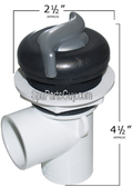 Waterway Plastics Spa 1" Waterfall On/Off Valve Complete Graphite Gray/Silver 600-3249DSG-PS