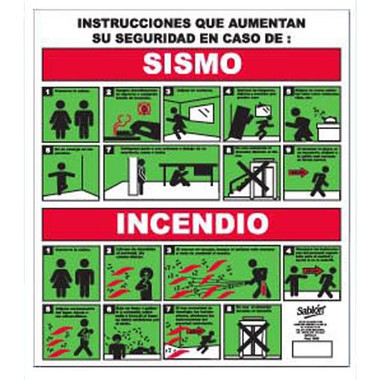 7979 SEÑAL ELITE PLACA DE ACRILICO "QUE HACER EN CASO DE SISMO O