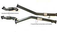 DUMP PIPES WITH 200 CELL HIGH FLOW CATALYTIC CONVERTERS + FRONT CONNECTING PIPE WITH FLEX