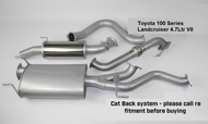 TOYOTA LANDCRUISER 100 Series WAGON 4.7L V8 PETROL UZJ100R  2.5-3" Stainless Steel Cat Back Exhaust System