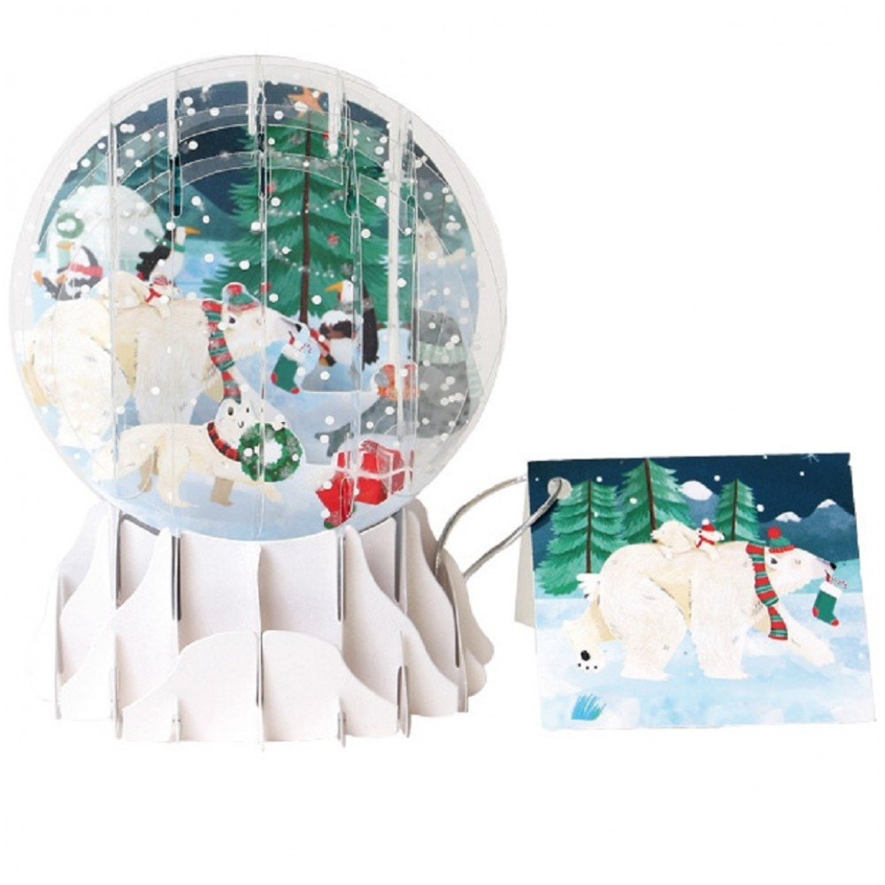 Pop-Up Christmas Medium Snow Globe by Popshots Studios Snowman 