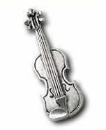Pewter Violin Lapel Pin