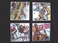 Violin Art Coasters