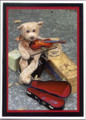 Handmade Hobo Bear Violin Card