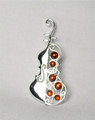 Swirly Sterling Silver Pin with Amber