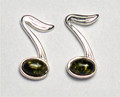 Green Amber 8th Note Earrings