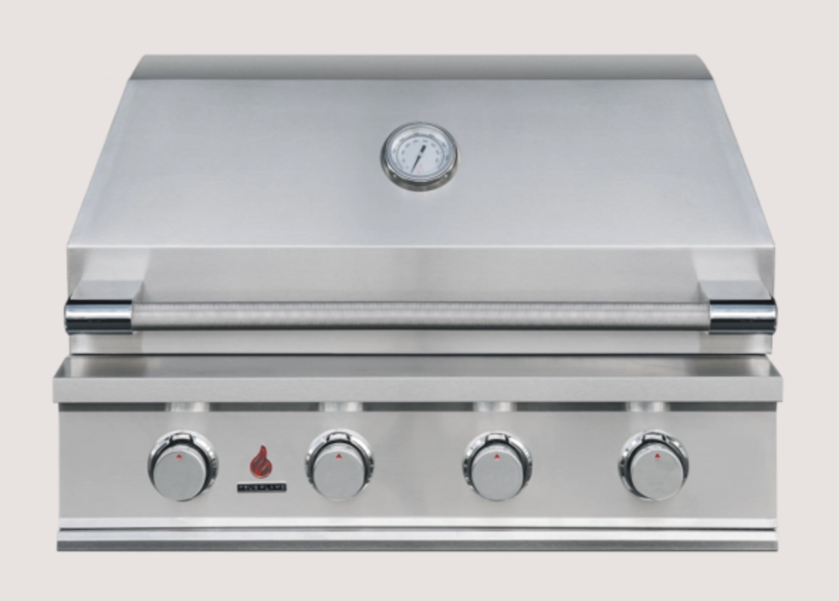 True flame built in gas grill