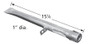 Stok Stainless Pipe Burner with dimensions