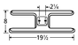 Universal Stainless Steel H Burner With Dimensions