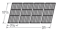 Cooking grates with dimensions