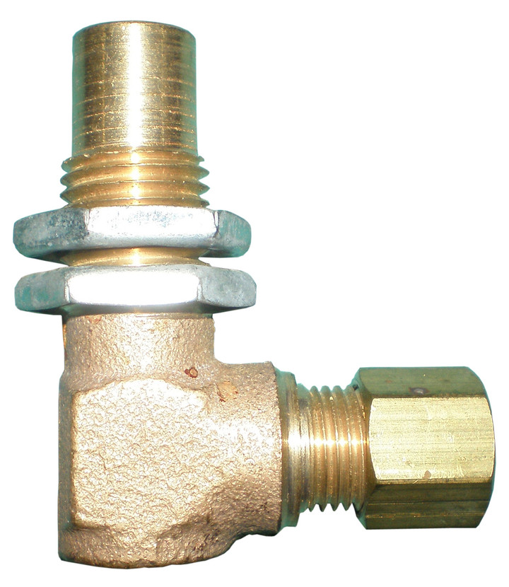 90 orifice elbow with 0.25 brass compression fitting, 33900