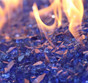 cobalt blue fireglass with flame