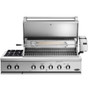 DCS 48 inch grill head with integrated side burner with hood open
