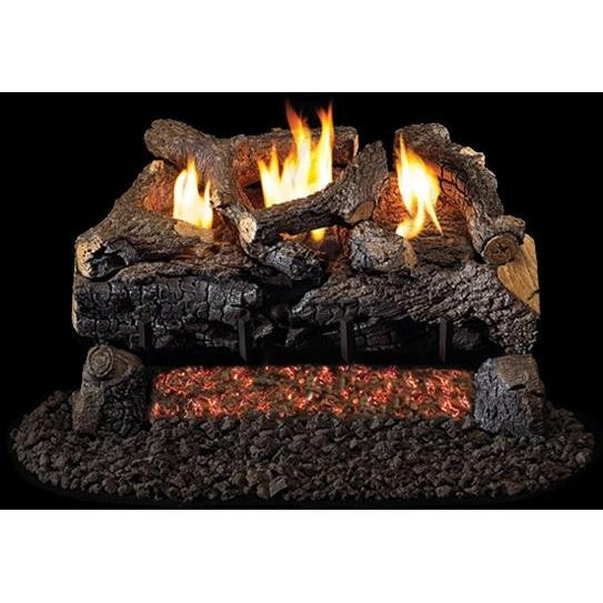 Variable Flame Remote Peterson Real Fyre 30-inch Evening Fyre Charred Log Set With Vent-free Natural Gas Ansi Certified G18 Burner