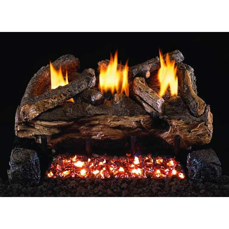 Variable Flame Remote Peterson Real Fyre 30-inch Evening Fyre Charred Log Set With Vent-free Natural Gas Ansi Certified G18 Burner