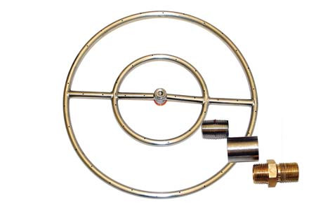 24 In Stainless Steel Ring Fire Pit Kit Match Lit