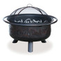 Wood burning bronze fire bowl w swirl design