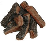 Firepit Logs | 12-inch | 8-Piece | Round Stack | Bark/Split