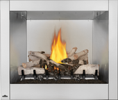 Napoleon Riverside 36" Outdoor Stainless Fireplace - Birch Log Set
